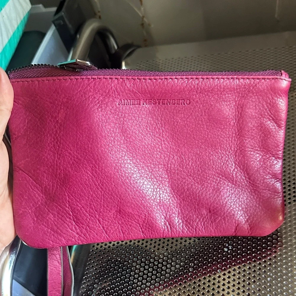 Aimee Kestenberg Fuchsia Leather Wristlet